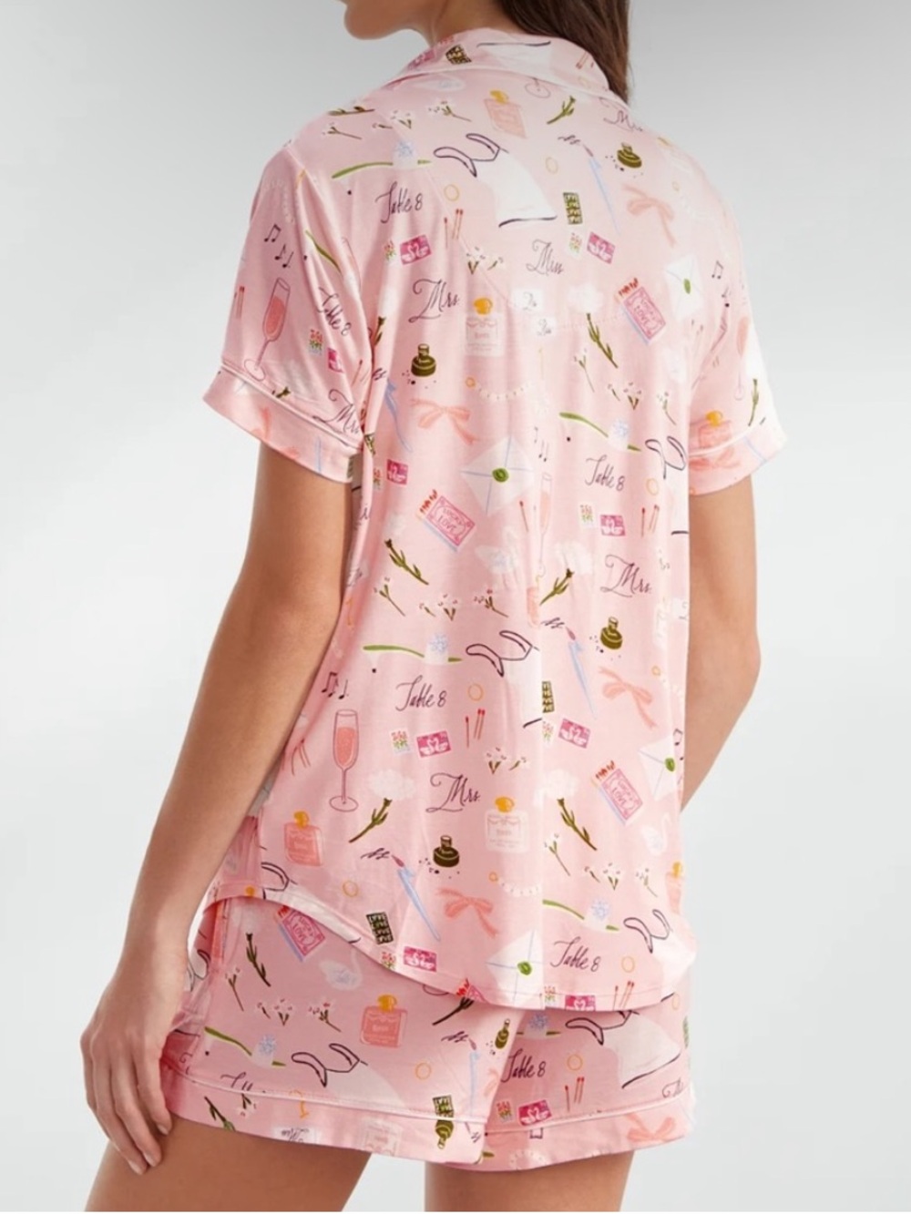 Kate Spade New York With Love Bridal Modal Jersey Short Sleeve Pajama Set Sz L - Picture 3 of 11